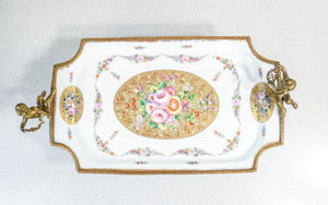 alzata porcellana vieux limoges porcelaine de france dipinta a mano centrotavola
