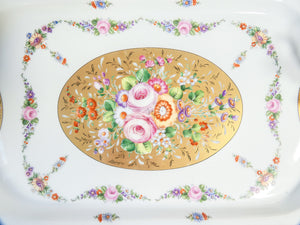 alzata porcellana vieux limoges porcelaine de france dipinta a mano centrotavola