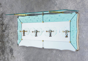 appendiabili cristal art epoca 1940s vetro specchio vintage coat hanger