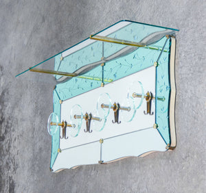 appendiabili cristal art epoca 1940s vetro specchio vintage coat hanger