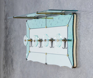 appendiabili cristal art epoca 1940s vetro specchio vintage coat hanger