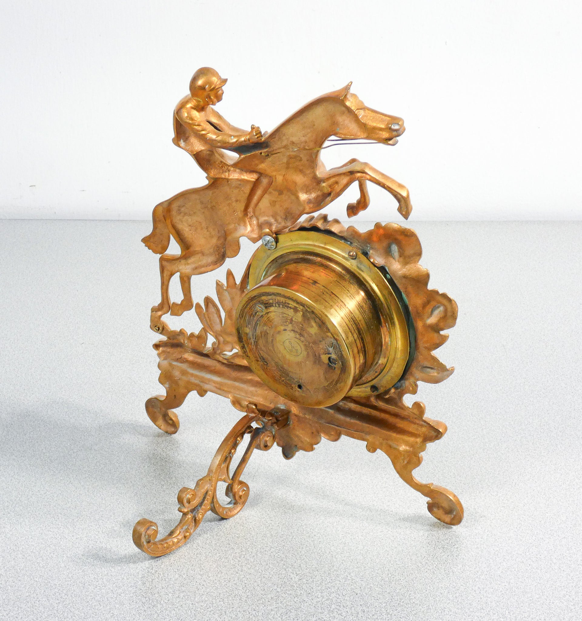 barometro epoca scultura cavallo corsa fantino bronzo fabre firenze antico