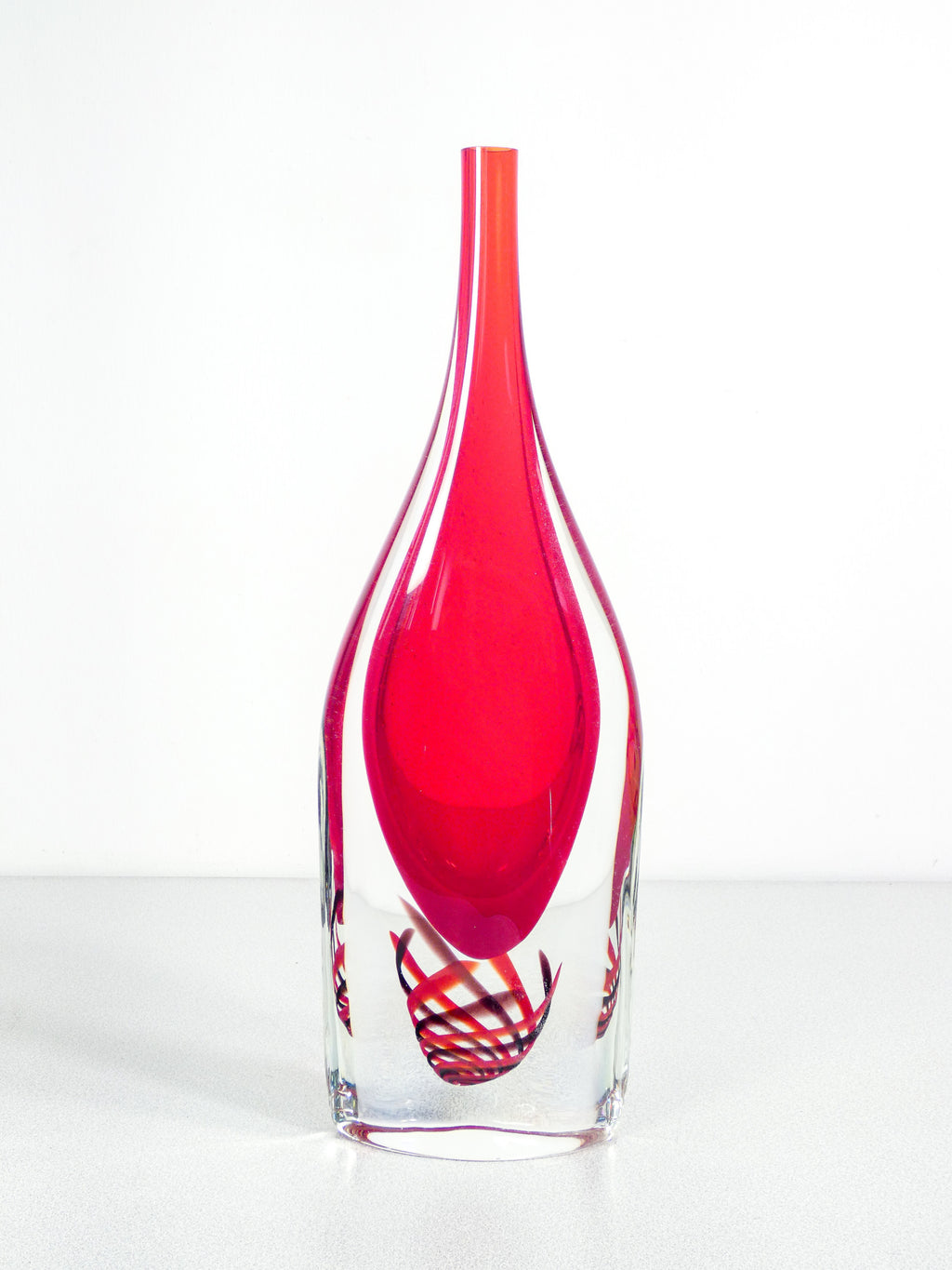 bottiglia firmata seguso vaso vetro soffiato policromo murano sommerso 1960s