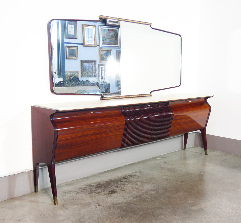 buffet enfilade specchiera specchio credenza design osvaldo borsani 1950s