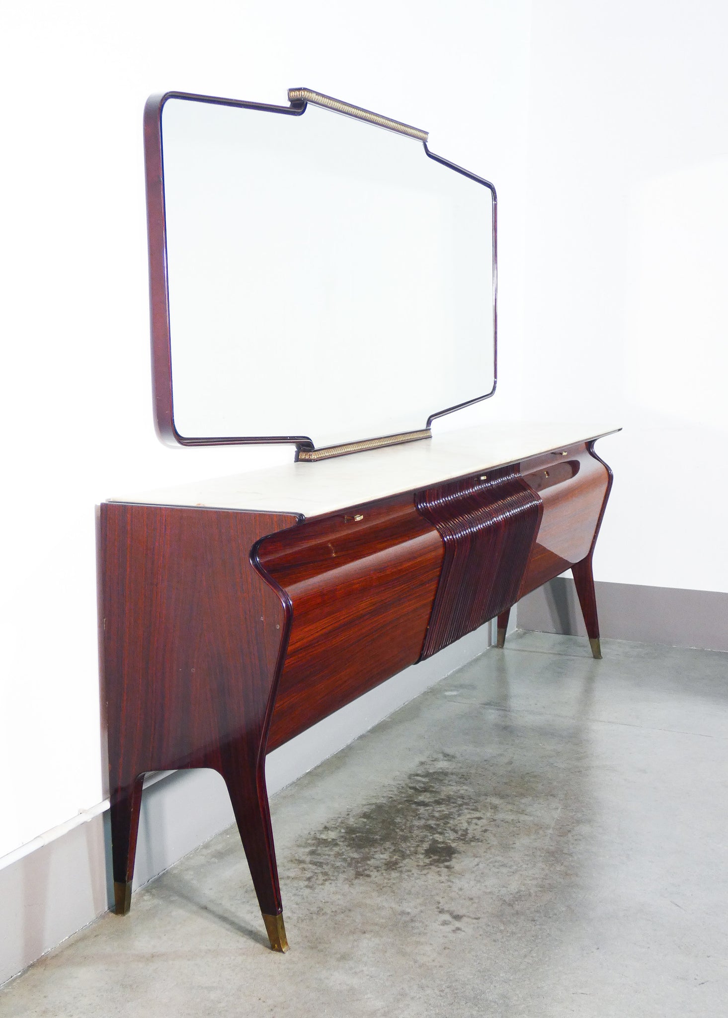 buffet enfilade specchiera specchio credenza design osvaldo borsani 1950s