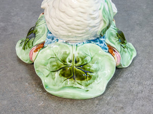 cachepot grande vaso basamento scultura cigno ceramica dipinta germania