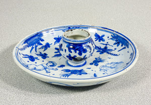candeliere porta candela albisola savona ceramica dipinta a mano piattino