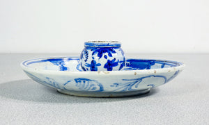 candeliere porta candela albisola savona ceramica dipinta a mano piattino