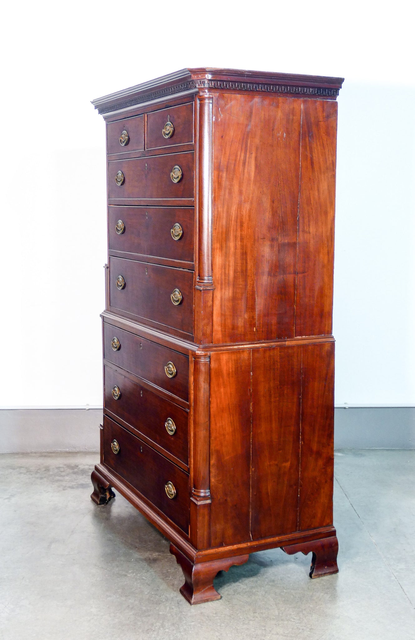 cassettiera settimanale georgiano epoca 1700 como legno lastronato antica