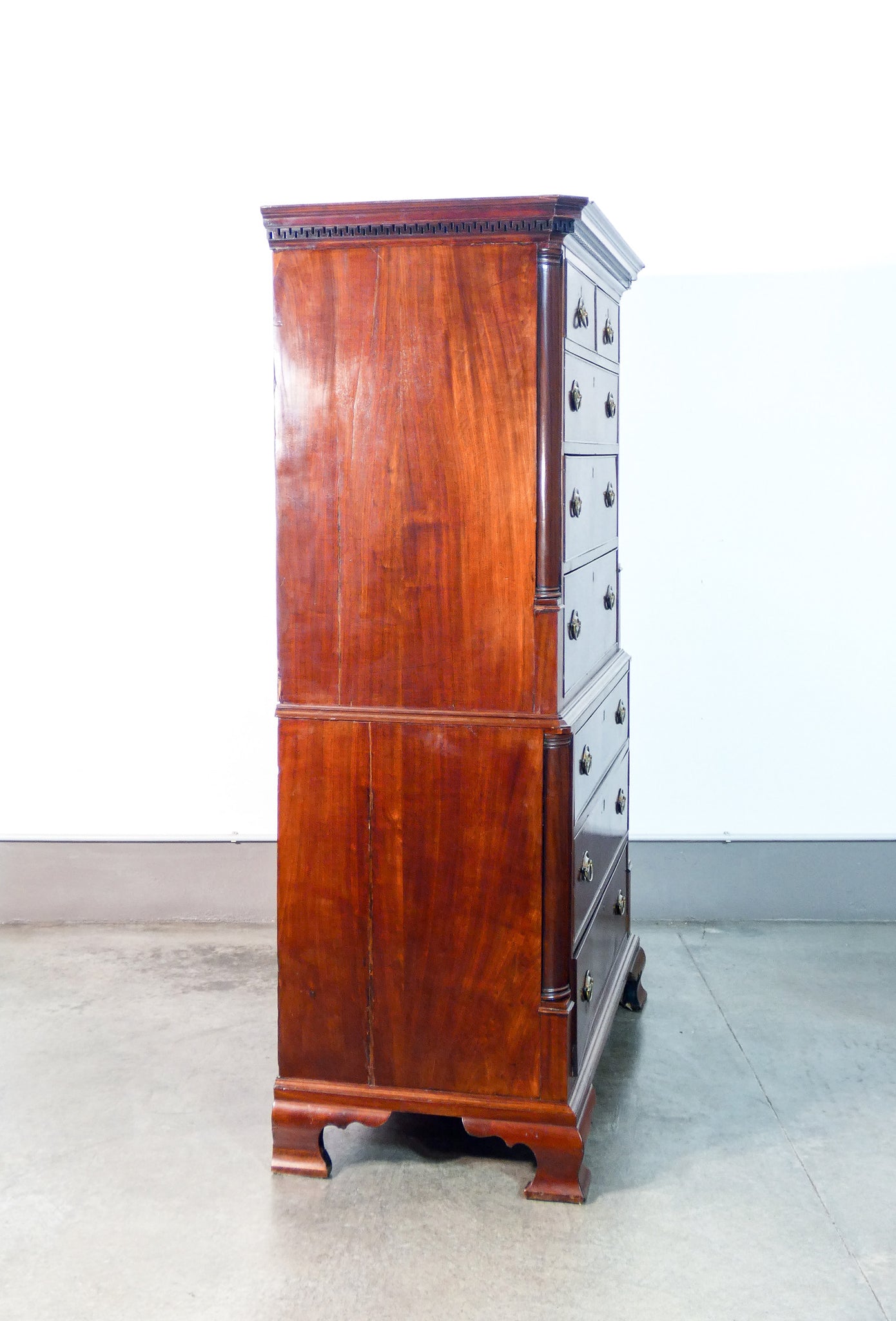 cassettiera settimanale georgiano epoca 1700 como legno lastronato antica