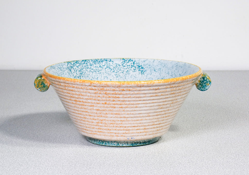 ciotola maiolica cima perugia italia epoca 1980s ceramica smalto dipinta