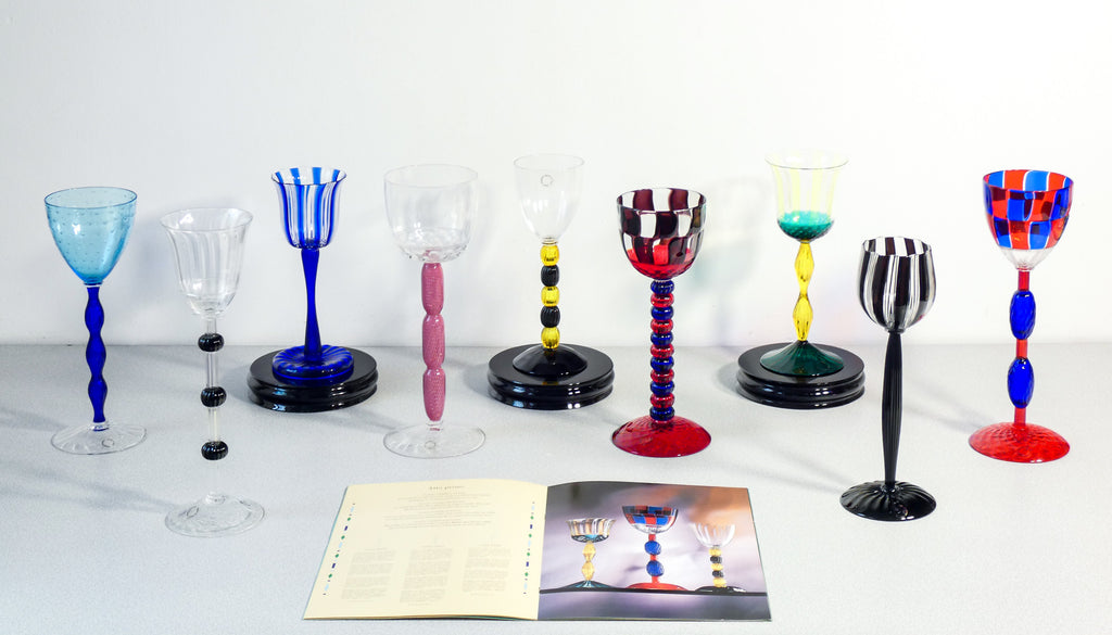 collezione bicchieri in scena design alessandro mendini per venini completa 9pz