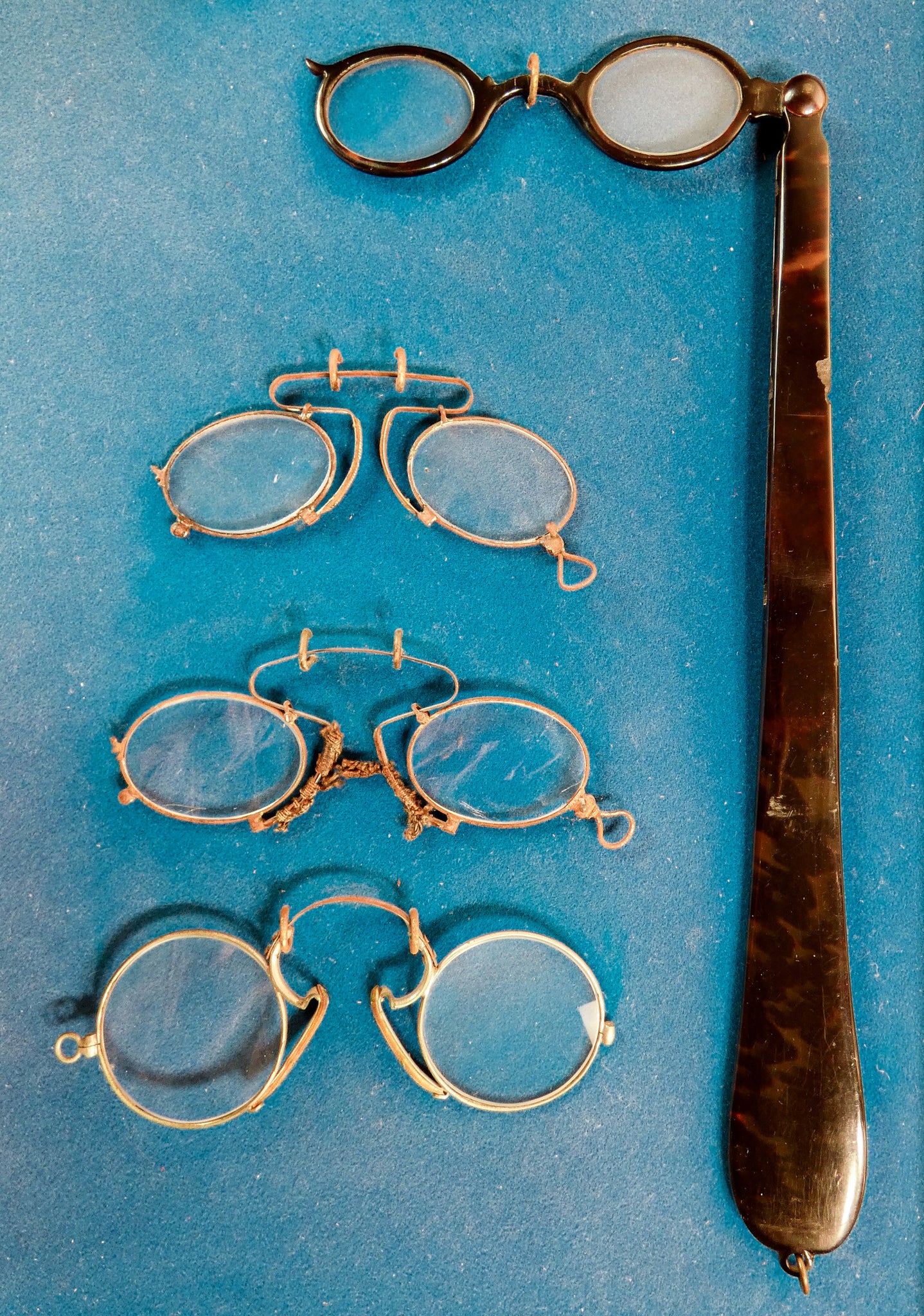 collezione occhiali occhialini epoca 5 pz lorgnette pince nez epoca 1800