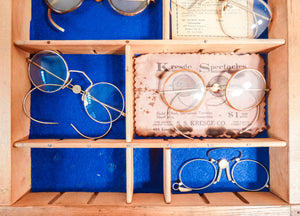 collezione occhiali pince nez epoca 32 pz bausch lomb gold vintage antica