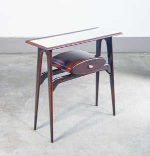 console design ignazio gardella italia 1950s legno vetro tavolino da parete