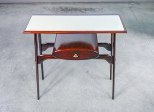 console design ignazio gardella italia 1950s legno vetro tavolino da parete