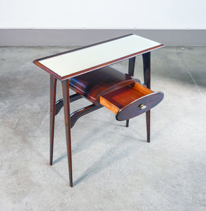 console design ignazio gardella italia 1950s legno vetro tavolino da parete