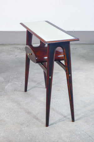 console design ignazio gardella italia 1950s legno vetro tavolino da parete