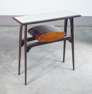 console design ignazio gardella italia 1950s legno vetro tavolino da parete