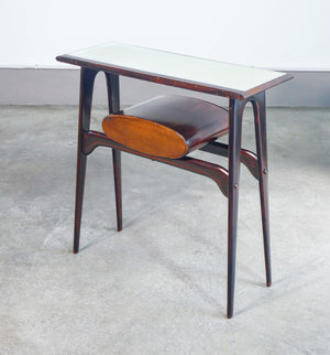 console design ignazio gardella italia 1950s legno vetro tavolino da parete