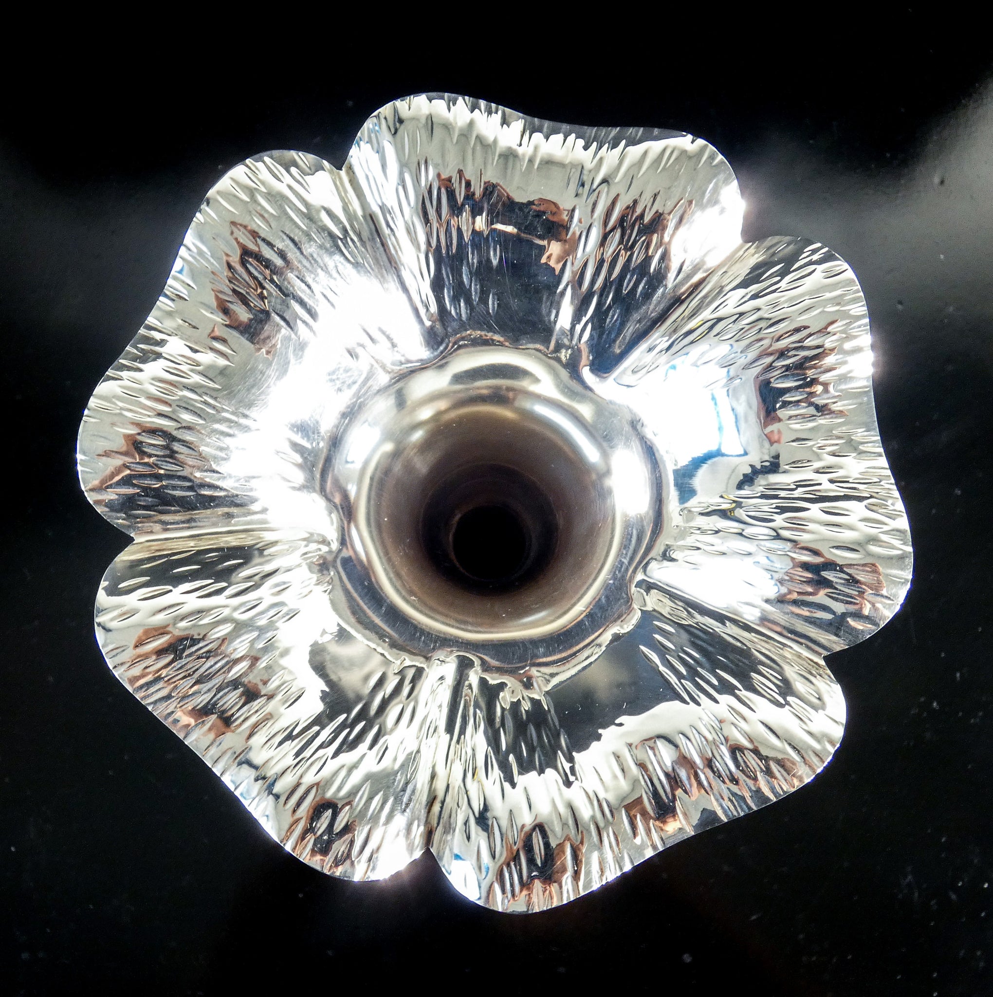 coppia candelieri candelabri argento 925 fiore giuseppe silva epoca 1970s