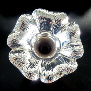 coppia candelieri candelabri argento 925 fiore giuseppe silva epoca 1970s