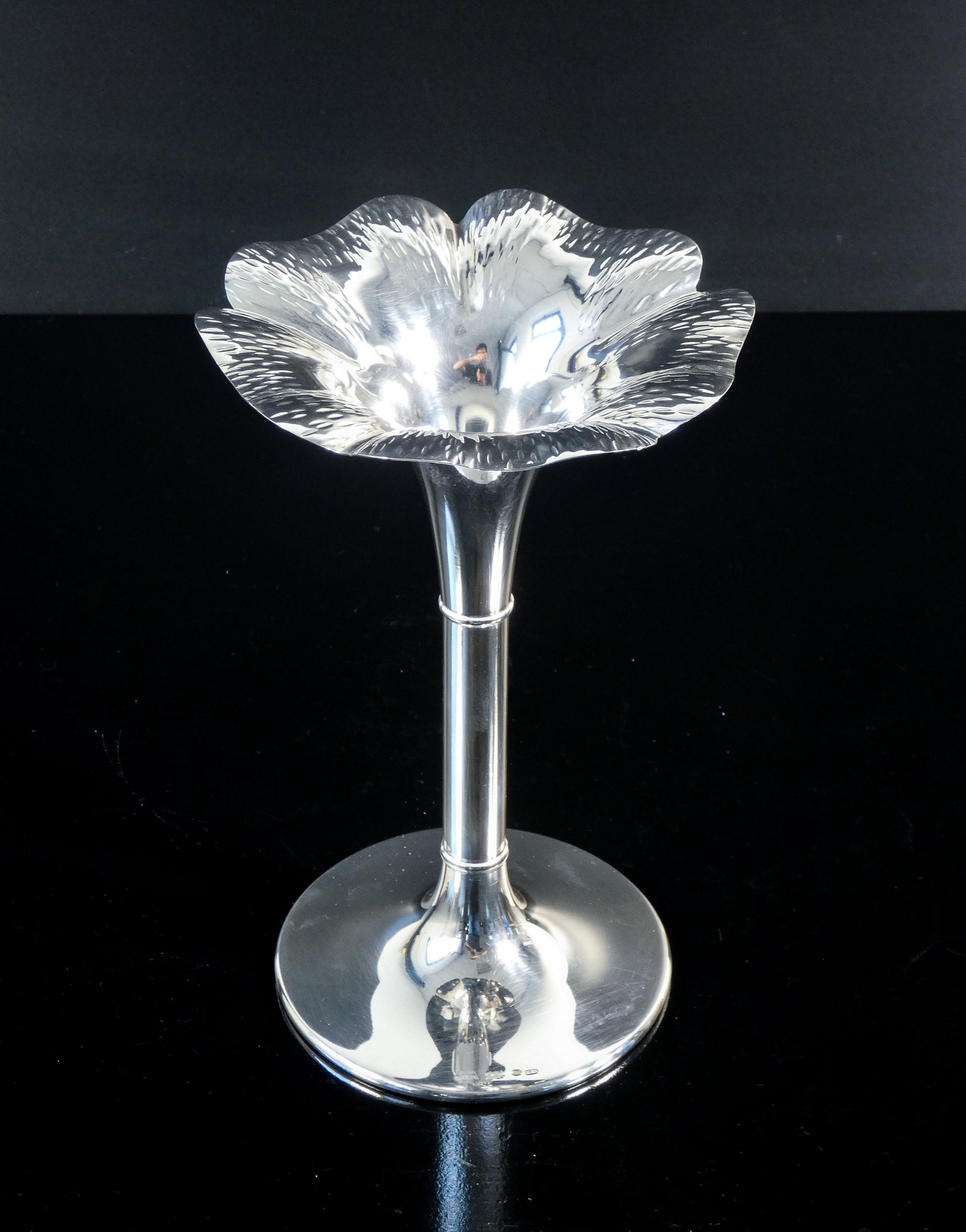coppia candelieri candelabri argento 925 fiore giuseppe silva epoca 1970s