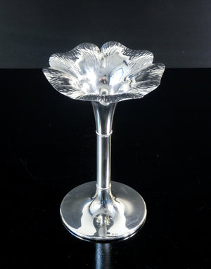coppia candelieri candelabri argento 925 fiore giuseppe silva epoca 1970s