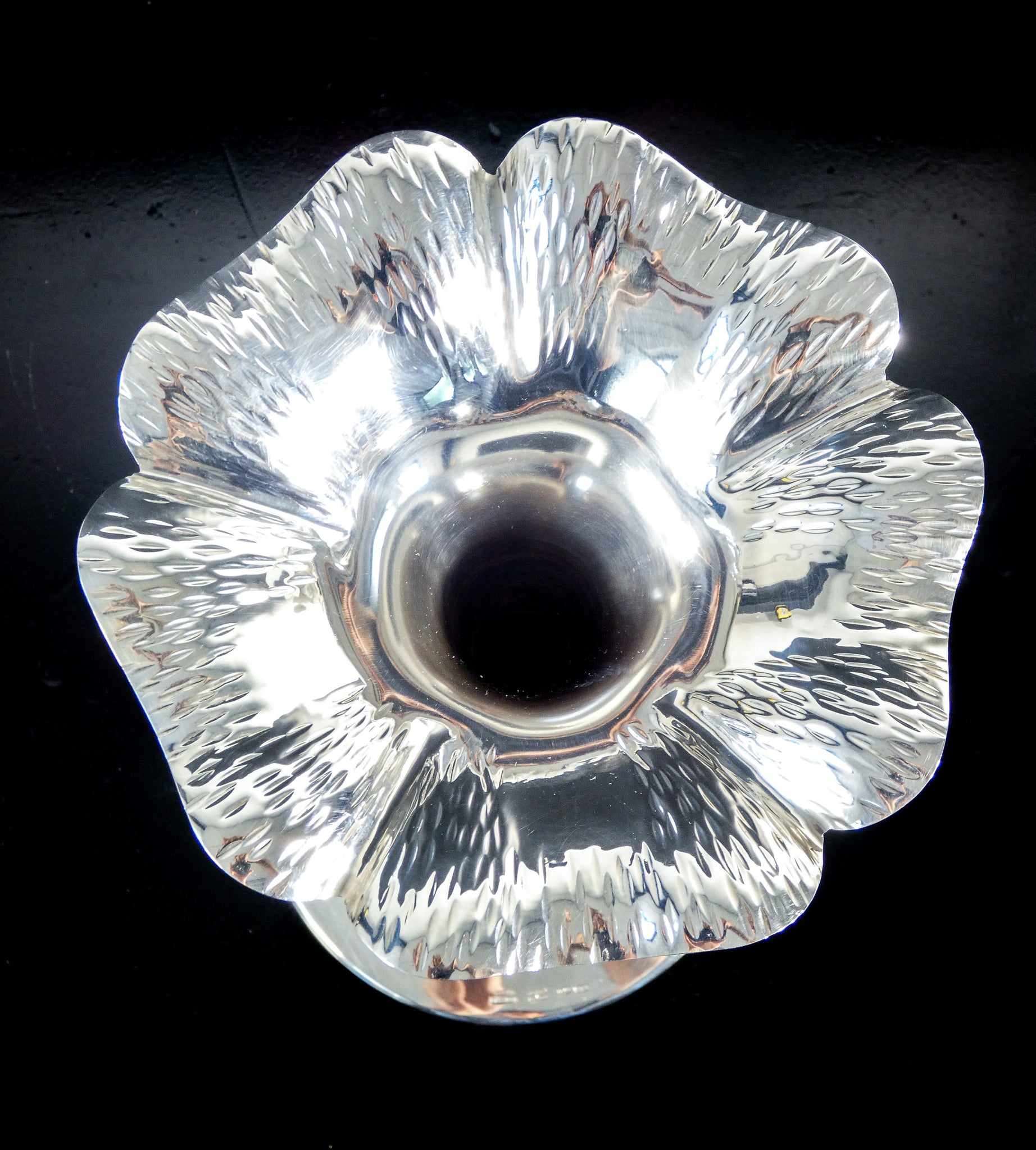 coppia candelieri candelabri argento 925 fiore giuseppe silva epoca 1970s