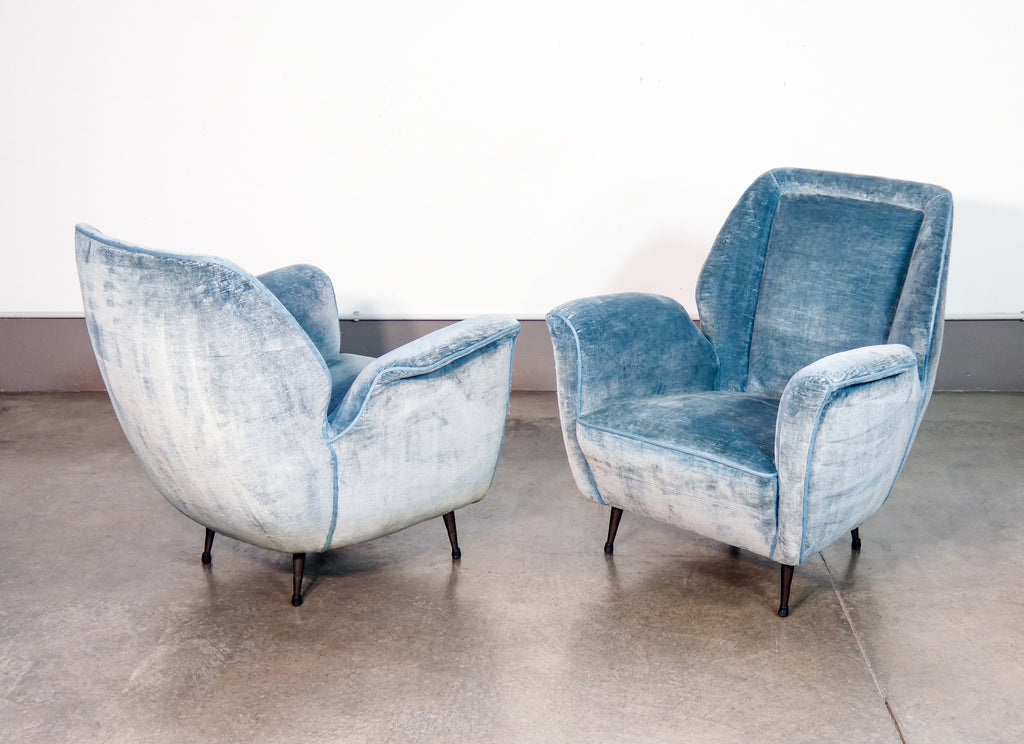 coppia poltrone design isa bergamo italia 1950s vintage armchair mid century