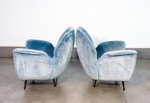 coppia poltrone design isa bergamo italia 1950s vintage armchair mid century