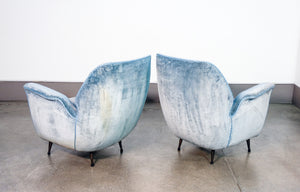 coppia poltrone design isa bergamo italia 1950s vintage armchair mid century
