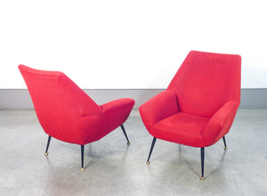 coppia poltrone design italia epoca 1950s stile gigi radice vintage armchair