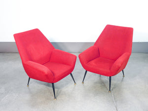 coppia poltrone design italia epoca 1950s stile gigi radice vintage armchair