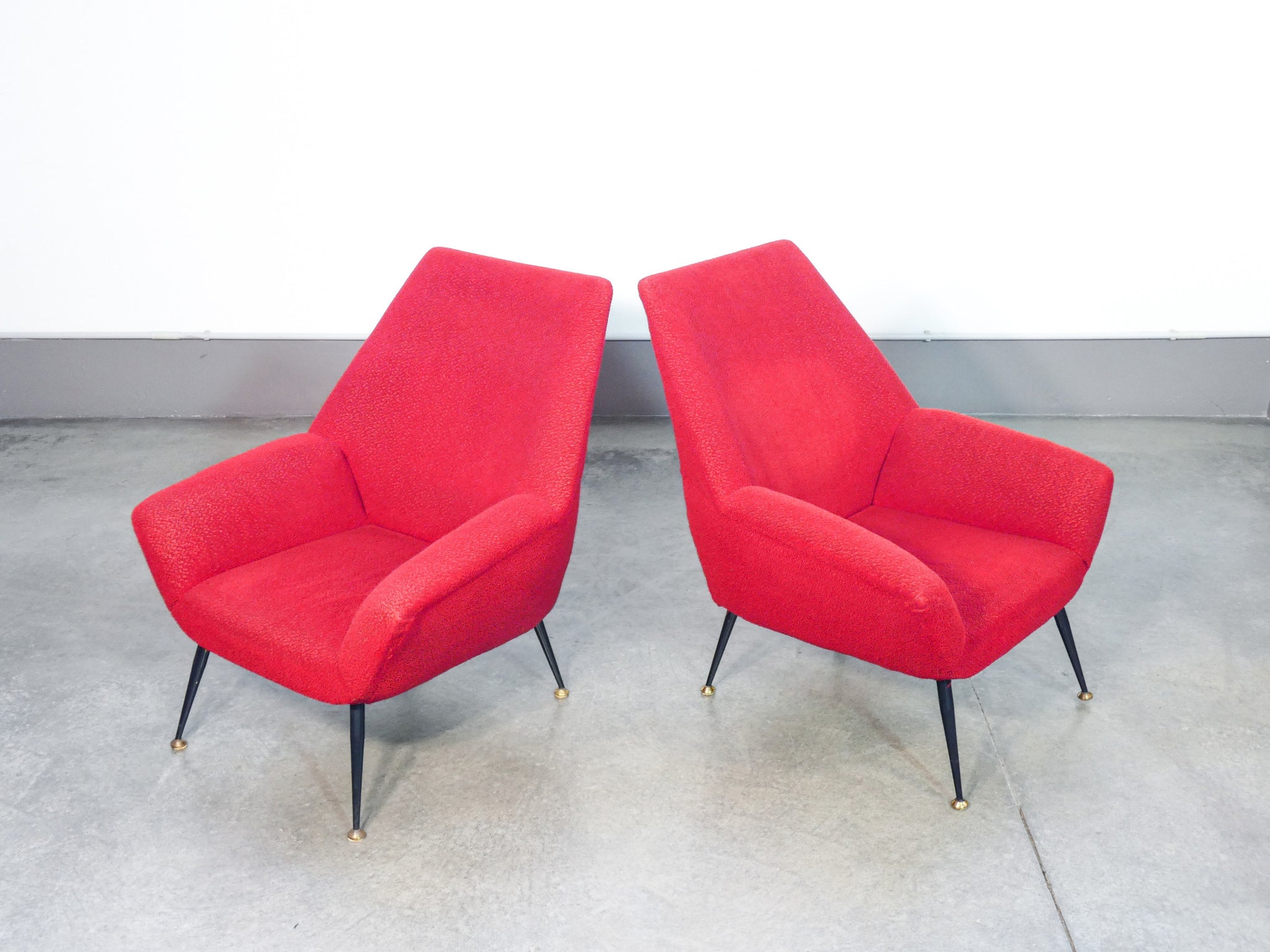 coppia poltrone design italia epoca 1950s stile gigi radice vintage armchair