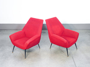 coppia poltrone design italia epoca 1950s stile gigi radice vintage armchair