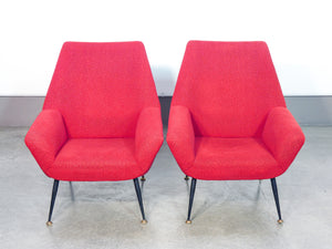coppia poltrone design italia epoca 1950s stile gigi radice vintage armchair