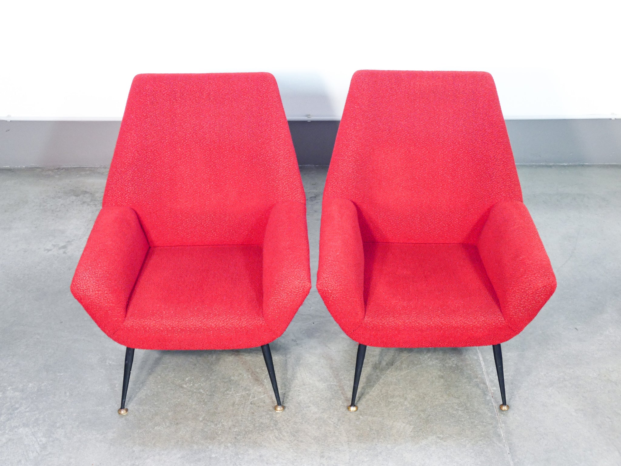 coppia poltrone design italia epoca 1950s stile gigi radice vintage armchair