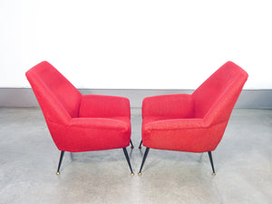 coppia poltrone design italia epoca 1950s stile gigi radice vintage armchair