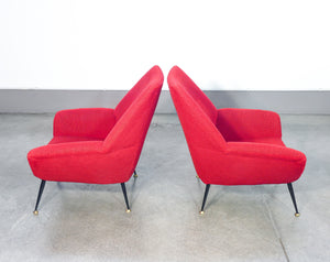 coppia poltrone design italia epoca 1950s stile gigi radice vintage armchair