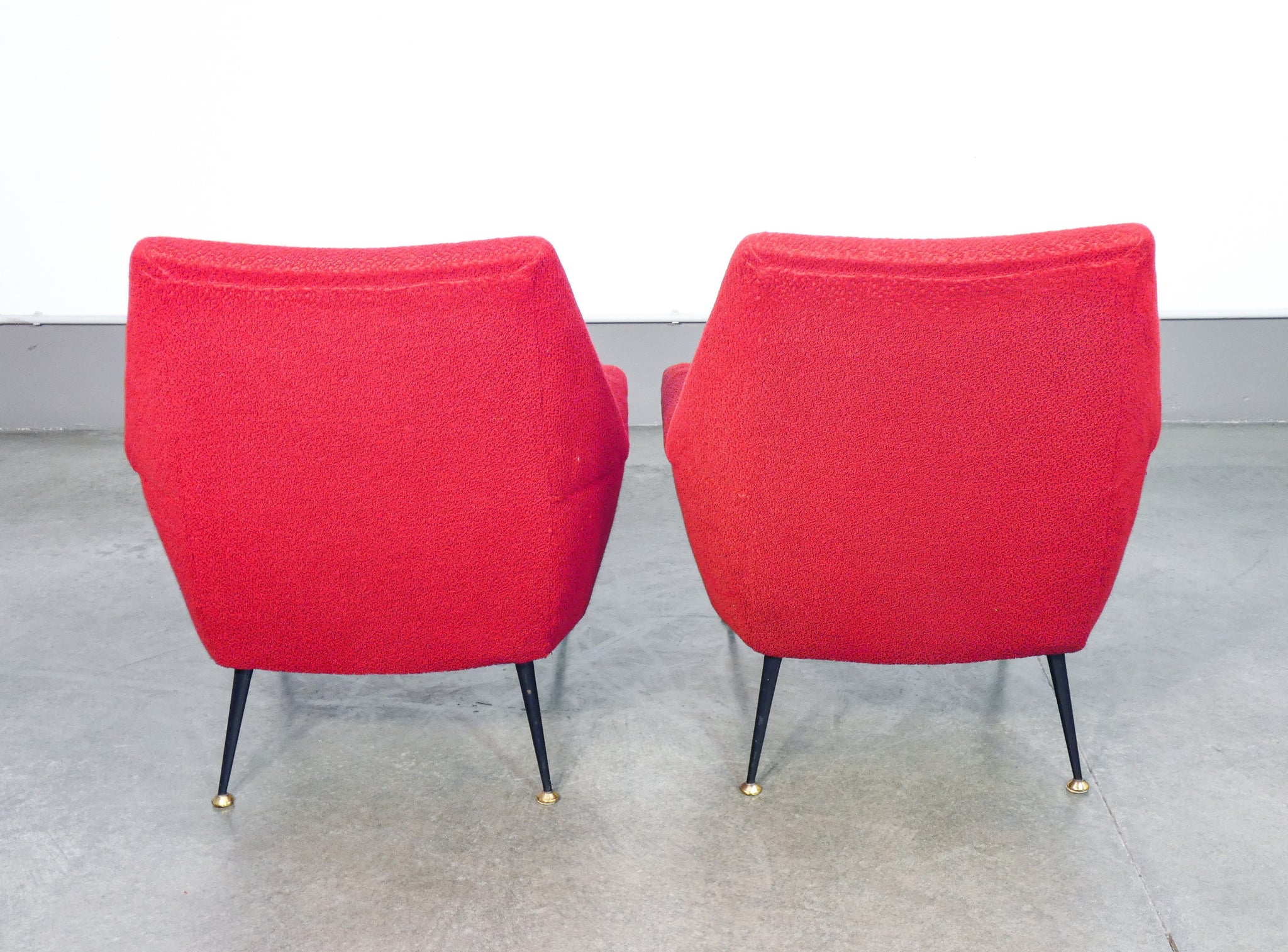 coppia poltrone design italia epoca 1950s stile gigi radice vintage armchair