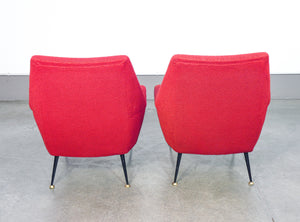 coppia poltrone design italia epoca 1950s stile gigi radice vintage armchair