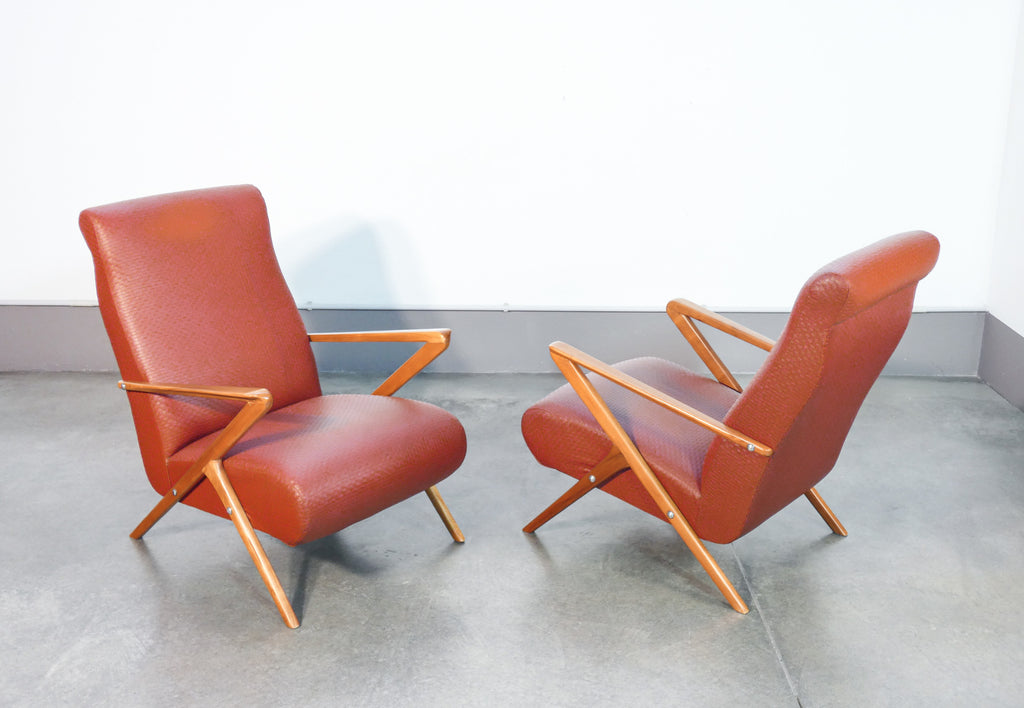 coppia poltrone design italia epoca 1950s vintage armchair mid century