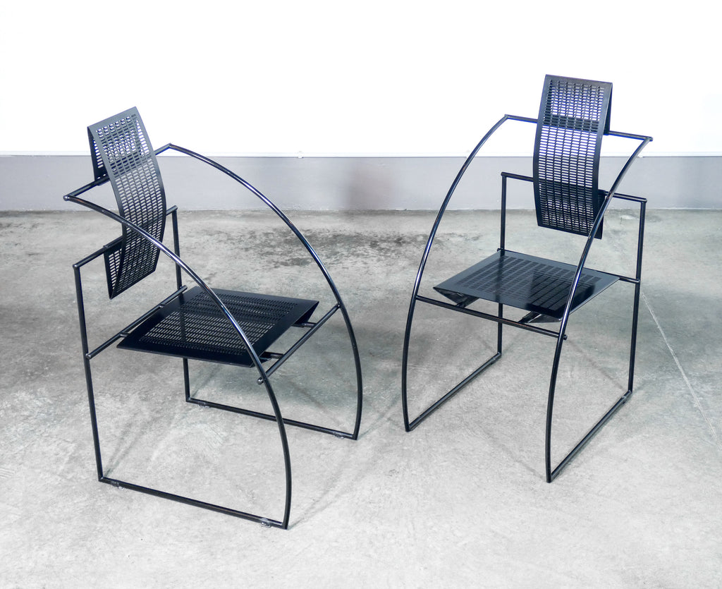 coppia sedie mod quinta design mario botta per alias laccato nero epoca 1980s