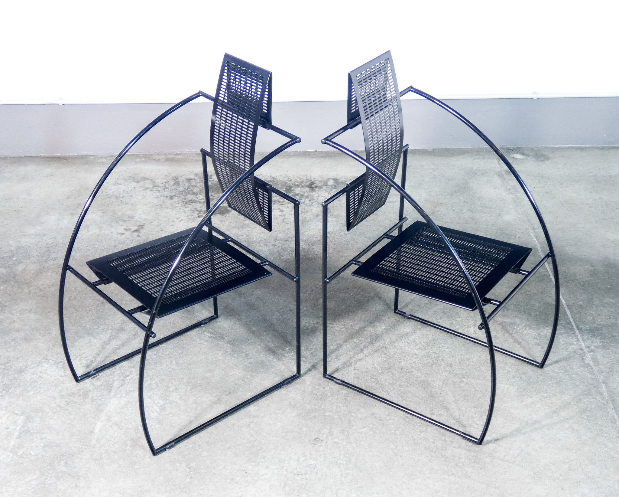 coppia sedie mod quinta design mario botta per alias laccato nero epoca 1980s