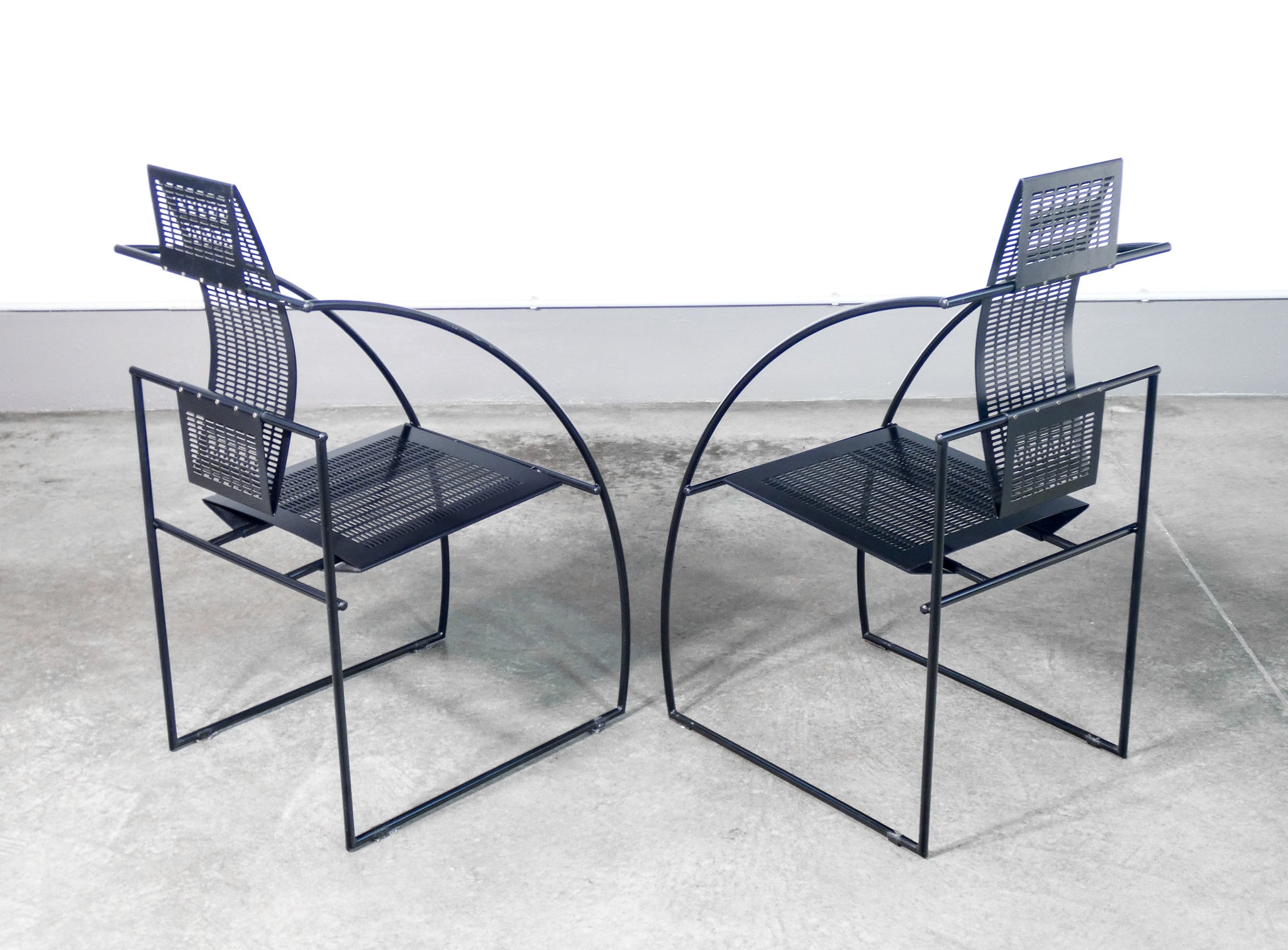 coppia sedie mod quinta design mario botta per alias laccato nero epoca 1980s