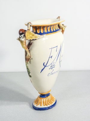 coppia vasi firmati fratelli musso savona ceramica dipinta a mano epoca
