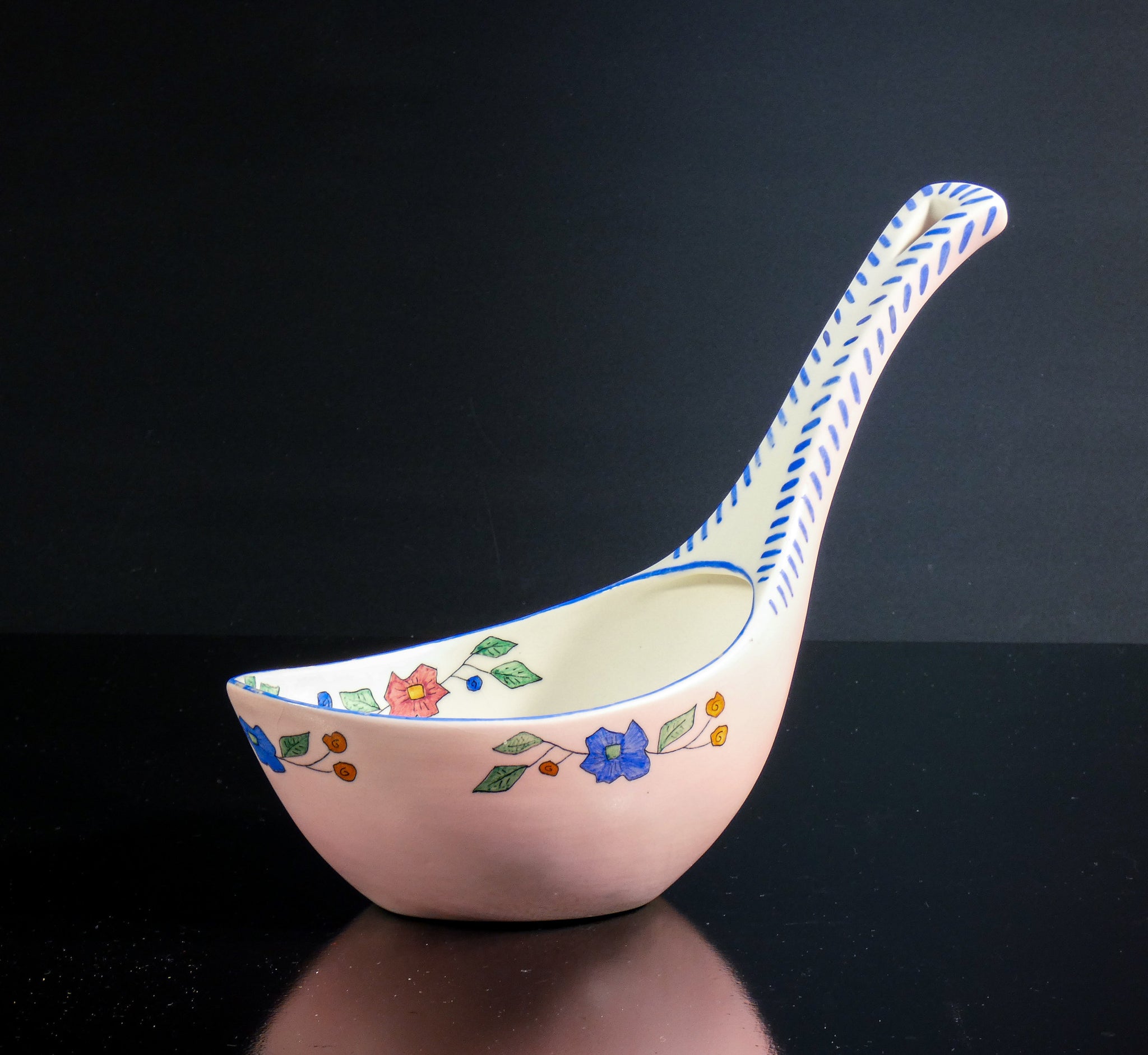 coppia vasi svuotatasche lenci ceramica dipinta a mano torino epoca 1940s