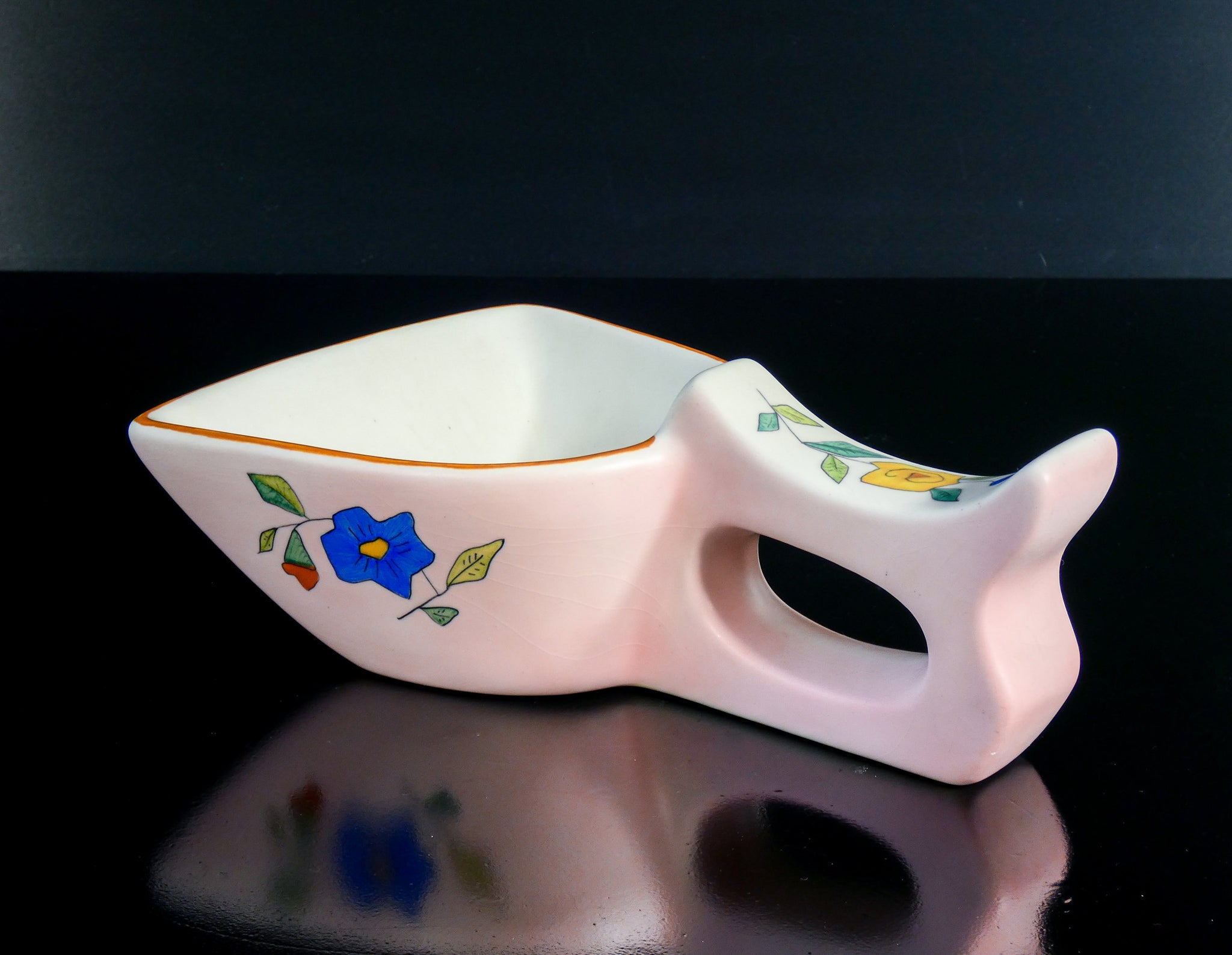 coppia vasi svuotatasche lenci ceramica dipinta a mano torino epoca 1940s