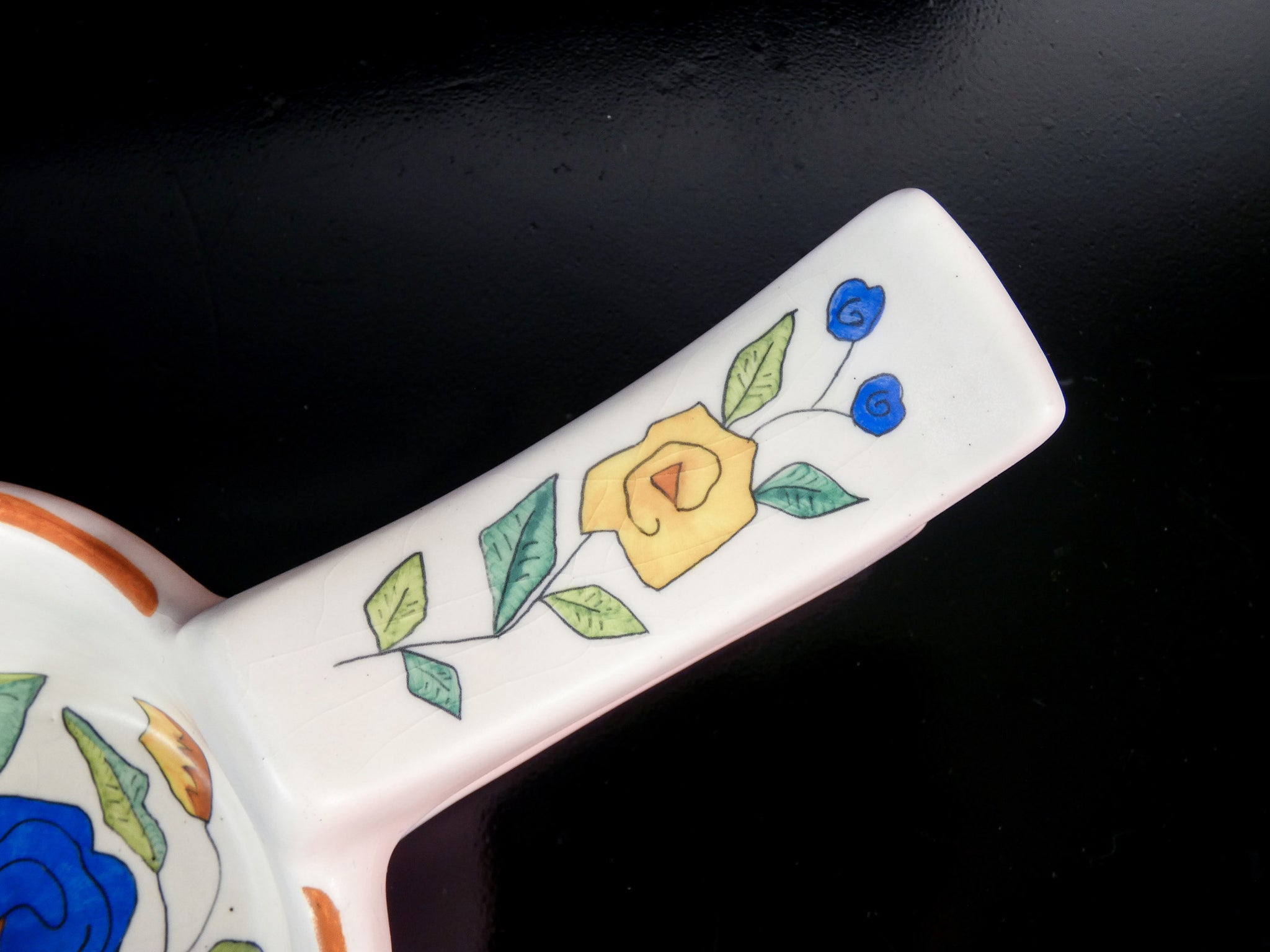 coppia vasi svuotatasche lenci ceramica dipinta a mano torino epoca 1940s